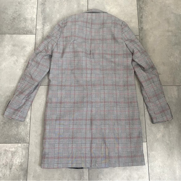 NWOT Zara basic gray plaid checkered coat blazer XS - Picture 7 of 13